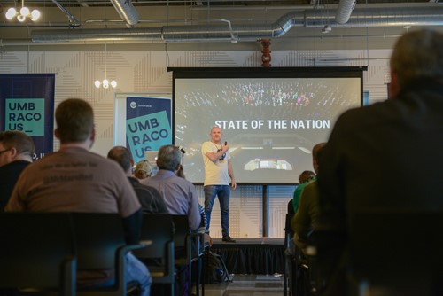 Martin Sandvand of uCommerce presenting at Umbraco US Festival 2018