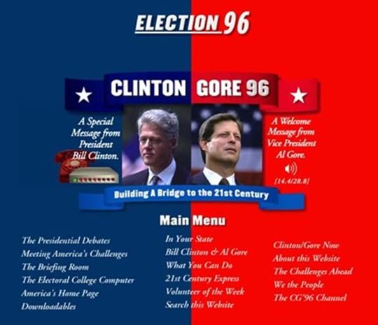 Clinton Gore 1996 Election Website