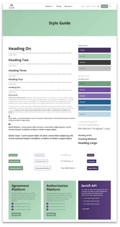 Example web style guide for website branding and design