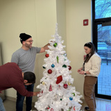 Marcel Digital team decorating Christmas trees at VOA Illinois