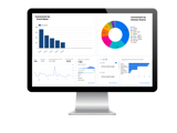 A Google Analytics Dashboard mashed with a Data Studio Dashboard