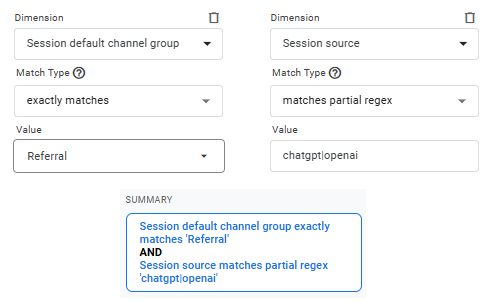 how to set up filters in Google Analytics 4 to see ChatGPT Referral Traffic