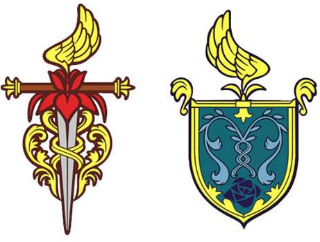 Montague and Capulet family crests