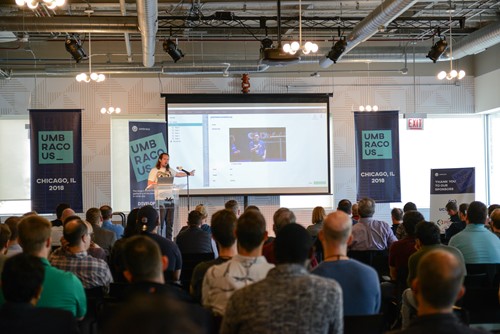 Niels Hartvig presenting at Umbraco US Festival 2018