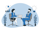 Cartoon woman consulting